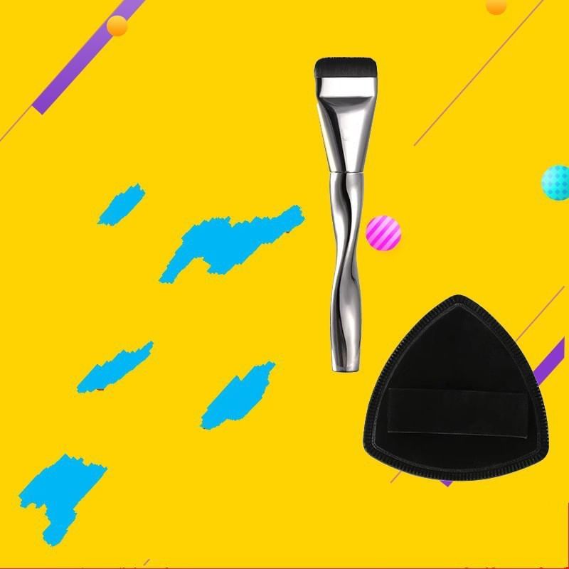 Stapi - Set: Flat Foundation Brush + Powder Puff