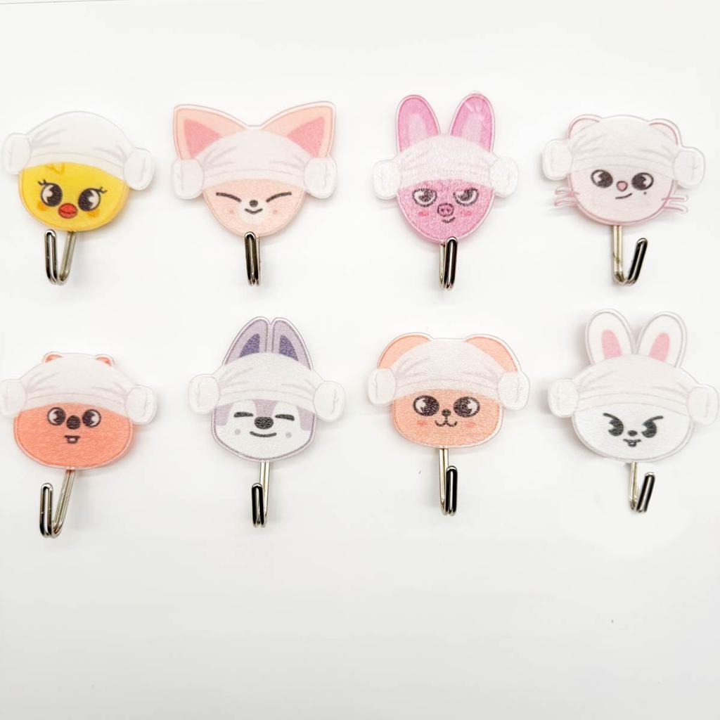 Summer Straykids Acrylic Cartoon Image Bathroom Skzoo Cute Acrylic Non Marking Hook Non Porous Acrylic Peripheral Gifts