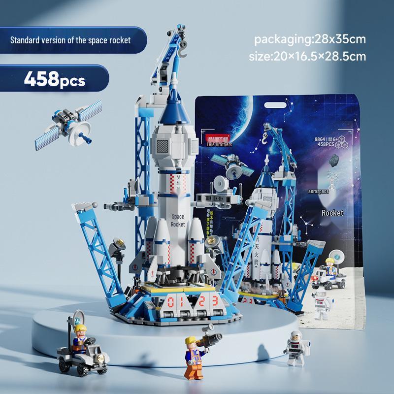 Military Mecha Aircraft Carrier & Space Rocket Building Blocks for Kids - Educational Assembly Toy