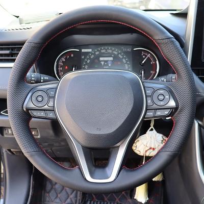 DIY Hand Sewing Microfiber Leather Auto Car Steering Wheel Cover For Toyota Corolla RAV4 Avalon Crown  Camry Car Accessories