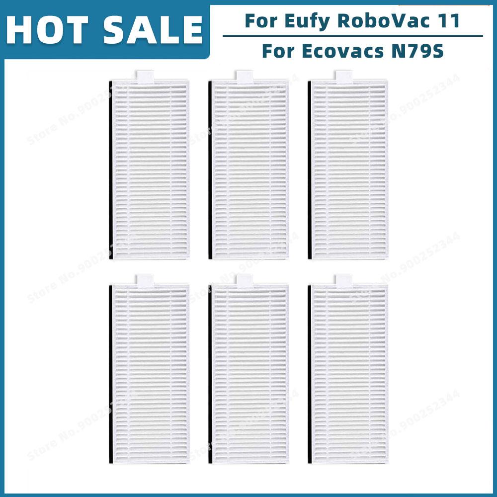 Compatible For ( Eufy RoboVac 11 11C, Cecotec Conga Excellence 990, Ecovacs N79S ) Replacement Parts Main Side Brush Hepa Filter