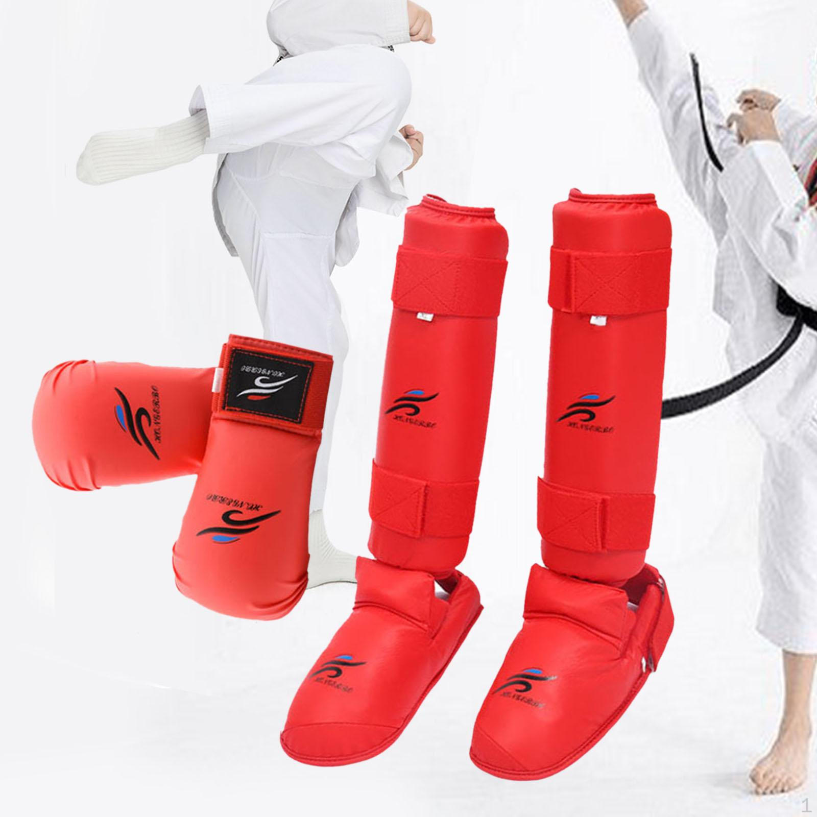 

Боксерські рукавички, щитки для гомілки, комплект спорядження для спарингу для тхеквондо, спорядження для навчання для Sanda XL