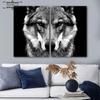 Wall Art Picture Wolf Head Animal Poster Nordic Style Black White Canvas Print Painting Scandinavian Modern Home Room Decoration