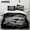 3D Gothic Horror Skull Cartoon Comforter Bedding Set,Duvet Cover Bed Set Quilt Cover Pillowcase,King Queen Size Bedding Set Gift