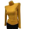 Women's Soft Ribbed Turtleneck Undershirt - Korean Style Stretch Top for Autumn/Winter