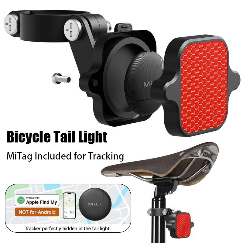 MiLi Smart Bicycle Taillight Airtag Locator GPS Tracker Device Mountain Bike High Brightness Night Riding Warning Light