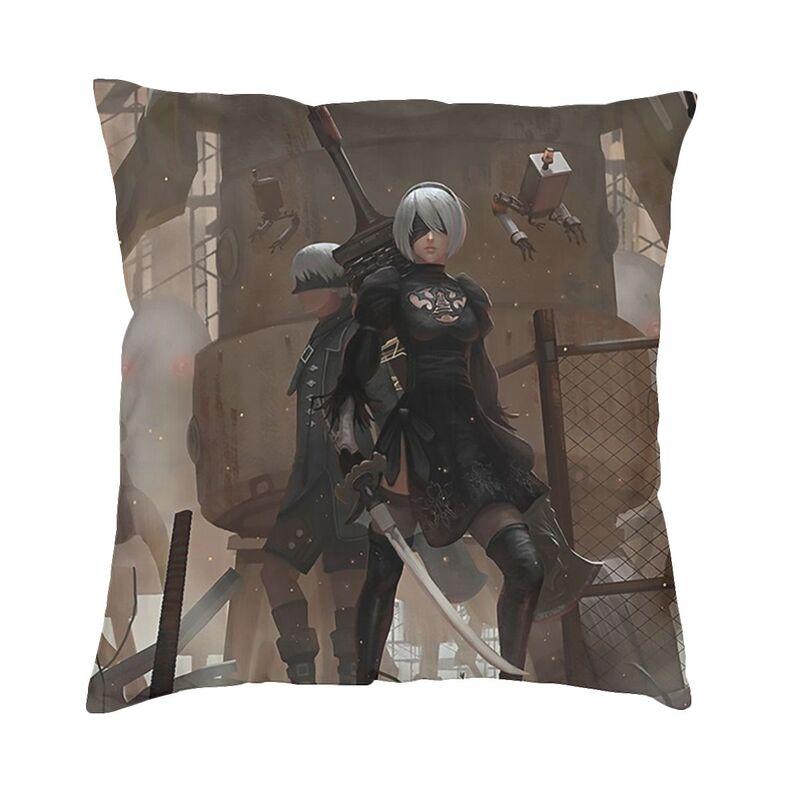 Fashion Anime Cartoon Game Nier Automata Square Throw Pillow Cover Decoration Printing Sexy Girl Yorha Cushion Cover For Car