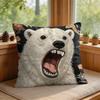 2D Scream Animals Retro Kissenbezug Seidiger Kurzer Plüsch Unsichtbarer Reißverschluss Staubdicht Sofakissenbezug Für Heimdekoration