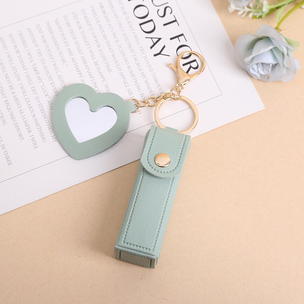 

Elegant PU Leather Lipstick Holder Keychain & Backpack Charm светло-синий