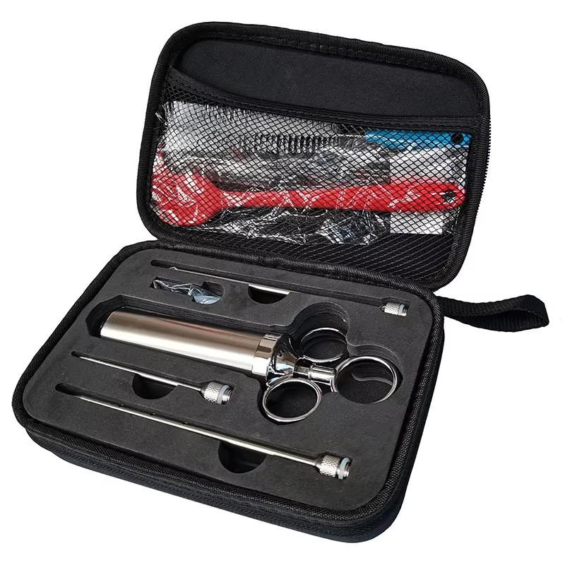 Meat Syringe Marinade Injector Flavor Needle BBQ Pork Steak Meat Sauces Syringes With 3 Stainless Steel Needles Kitchen Tools
