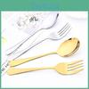 Mirror Set 2pcs Gold Cutlery Service Spoon Fork Dinnerware Cutlery Set Stainless Steel Kitchen Buffet Dinner Restaura Tableware