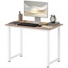 Computer Desk, Writing Table, 100 X 60 X 76cm Workstation for Home Office, Study with Metal Frame, Simple Assembly, White