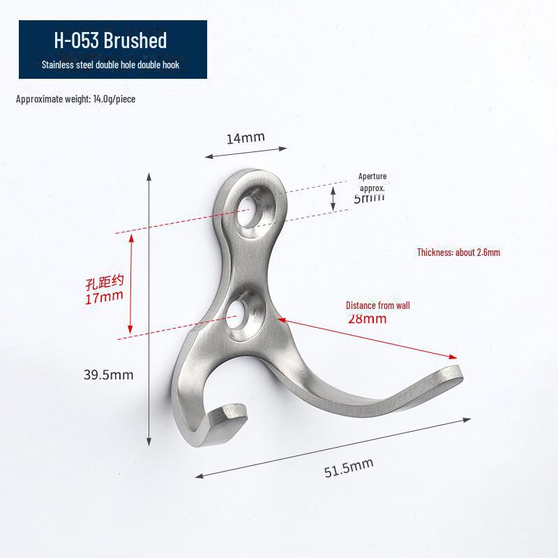Black Stainless Steel Single Clothes Hook for Home and Hotel Use