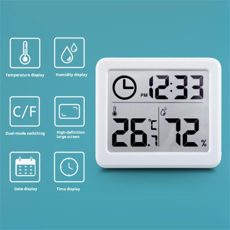 Temperature Humidity Meter Clock Temperature Format And Celsius For Home Office