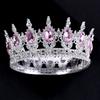 The Bride's Luxurious and Dazzling Tiara A Full Round Design  Princess Style Wedding Dress  Headwear  Flower Cake Decoration and Ornaments