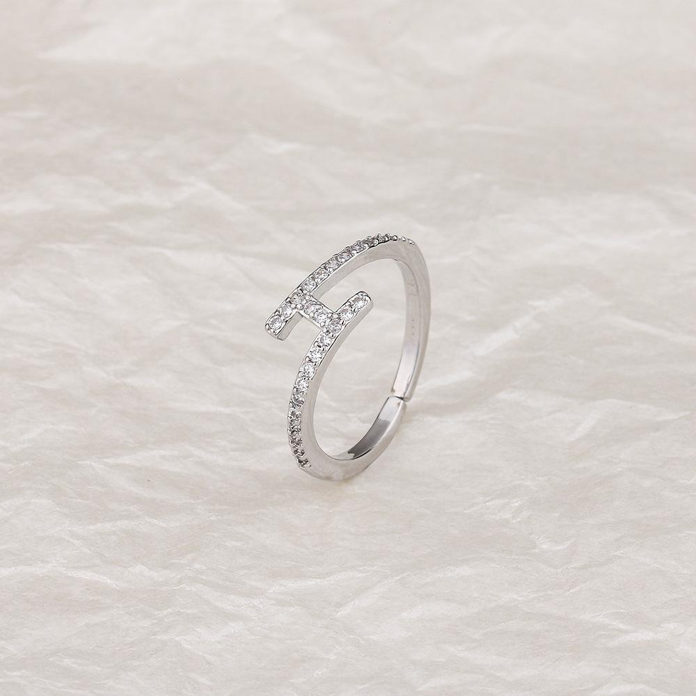 Simple and Fashionable H-letter Ring for Women, Personalized and Fashionable Open Mouth Rings