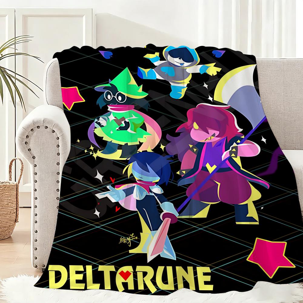 Game deltarunne Throw Lightweight 240g Flannel Blanket Soft Skin-friendly for Summer Cooling 75x90cm