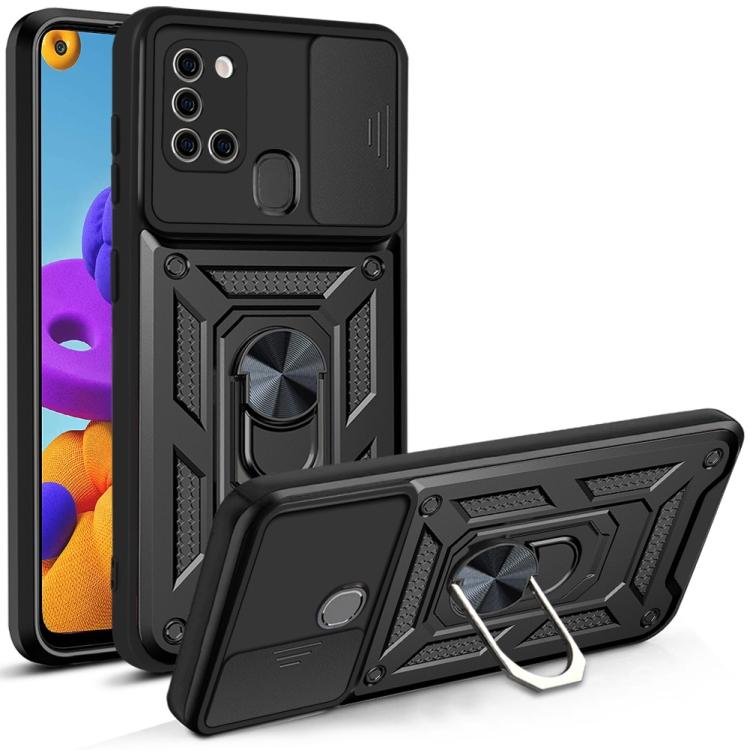 

For Samsung Galaxy A21s Sliding Camera Cover Design TPU+PC Protective Case For Samsung Galaxy A21s