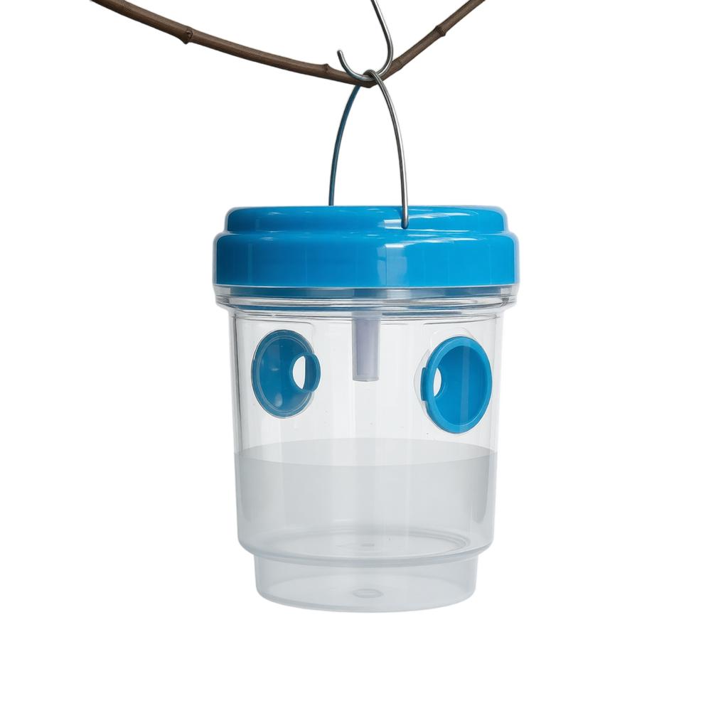 Outdoor Fruit Fly Trap Hanging Container Solar Powered LED Light Fruit Fly Catcher for Garden Patio Porch Insect Control