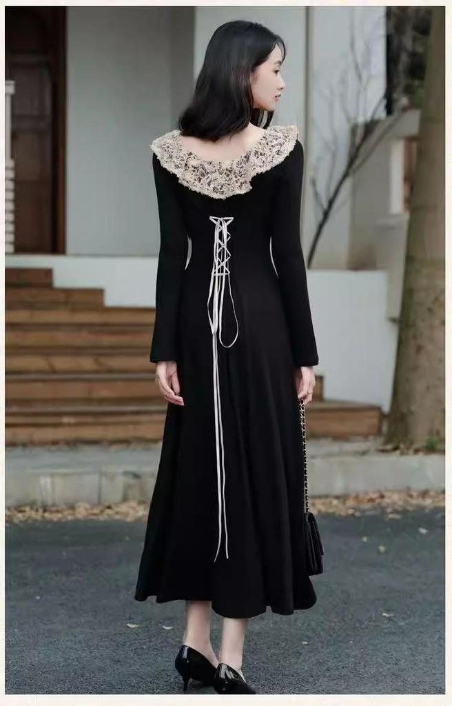 Elegant French Hepburn Black Dress for Women - Spring/Autumn 2026 Fashion