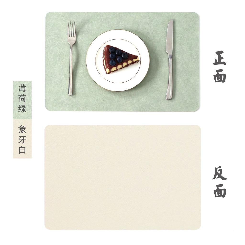 Oboustranný staromódní vzor hovězí kůže podložka pod talíř PU kůže západní jídelní podložka tepelná izolace