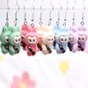 5 Pair Set Small Fresh Colored Resin Pendant Earrings Art Sweet and Cute Fruit Animal Milk Tea Earrings Female