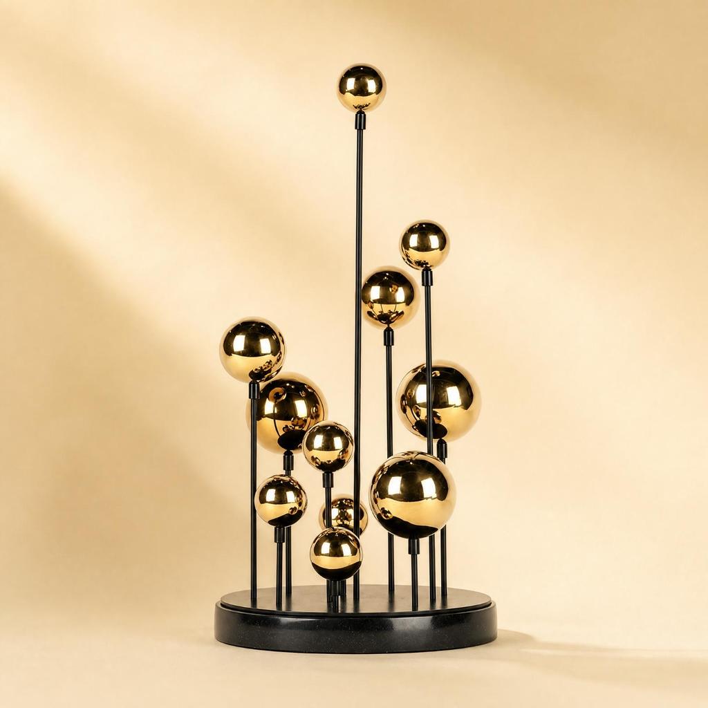 Spherical Ornament Desktop Sculpture Modern BalloonCluster Metal Contemporary Centerpiece