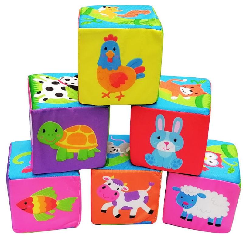 First-Class 6Pcs First-Class Cloth Construction-Set High-Standard Assembly-Bricks First-Class Baby Infant Superior-Grade Soft Superior-Grade Plush