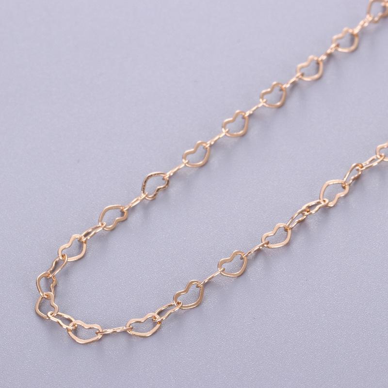 Silver Heart-Shaped Chain DIY Jewelry Accessories: Women s Bracelet & Necklace Material 3.2mm*5.2mm золотой
