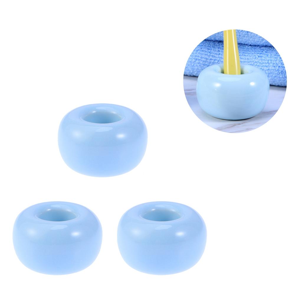 3Pcs Ceramic Toothbrush Stand Functional Bathroom Accessory Keeps Brush Dry in Humid Areas Minimalist Decorative Holder
