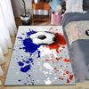 Soccer Ball Print Rug with Red and Blue Paint Splatter Design Suitable for Use As an Anti-slip for Living Room Bedroom Sofas
