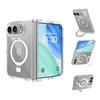 Apple 11fold Mobile Phone Case Transparent Magnetic Suction iPhone Folding One-piece Rotating Bracket Mobile Phone Case
