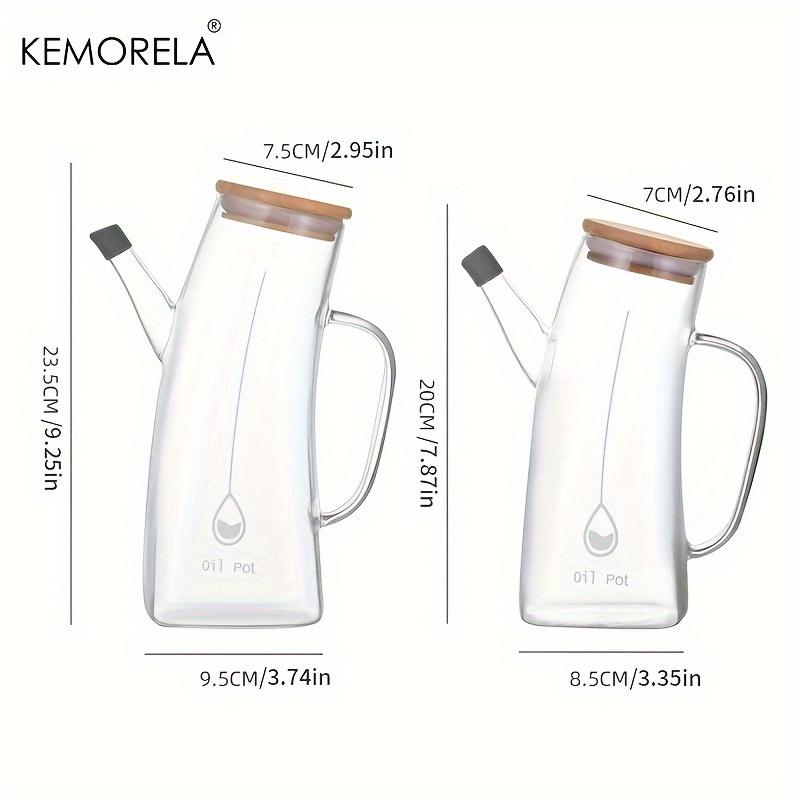 KEMORELA Szczelny Dozownik Oleju Szklana Butelka 750ml/1000ml Pojemnik do Przechowywania w Kuchni do Gotowania Piknik Sezonowy Grill Zewnętrzny