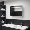 VidaXL Bathroom Cabinet with LED Mirror Wall-Mounted LED Cabinet Storage Cabinet Bedroom Home Interior 285120