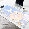 Pink Flower Mouse Pad Kawaii Rabbit Mousepad Computer Masuepad Keyboard Large Desk Mat Office PC Table Deskmat x Deskpad