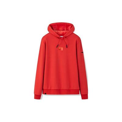 Anta Moletom com Capuz e Logo Liso Manga Longa Moletom Masculino Moletom Vermelho 152250706-3