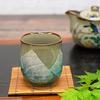 Waza no Kura stylish Kutani ware teacup silver glaze light blue birthday present kanreki celebration koki kiju sanshu beiju gift