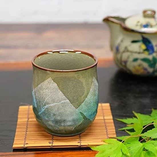 Waza no Kura stylish Kutani ware teacup silver glaze light blue birthday present kanreki celebration koki kiju sanshu beiju gift