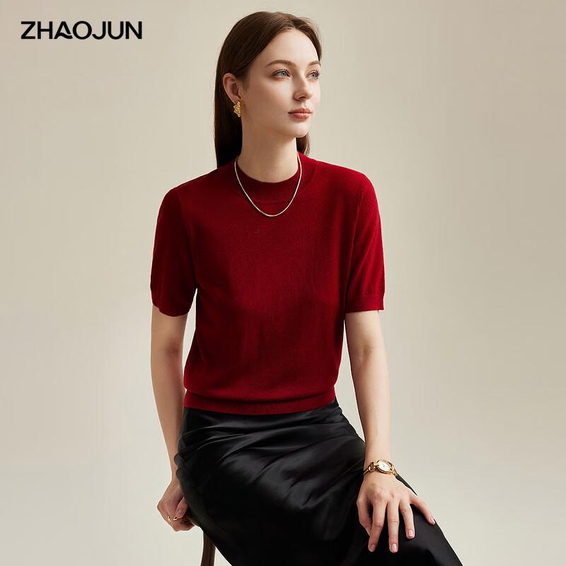 Zhao Jun Women s Merino Wool Half-High Collar Knit Sweater L