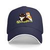 Cute Cat Duo Baseball Cap Black Adjustable Hat with Adorable Feline Design for Cat Lovers Fashionable and Comfortable Headwear