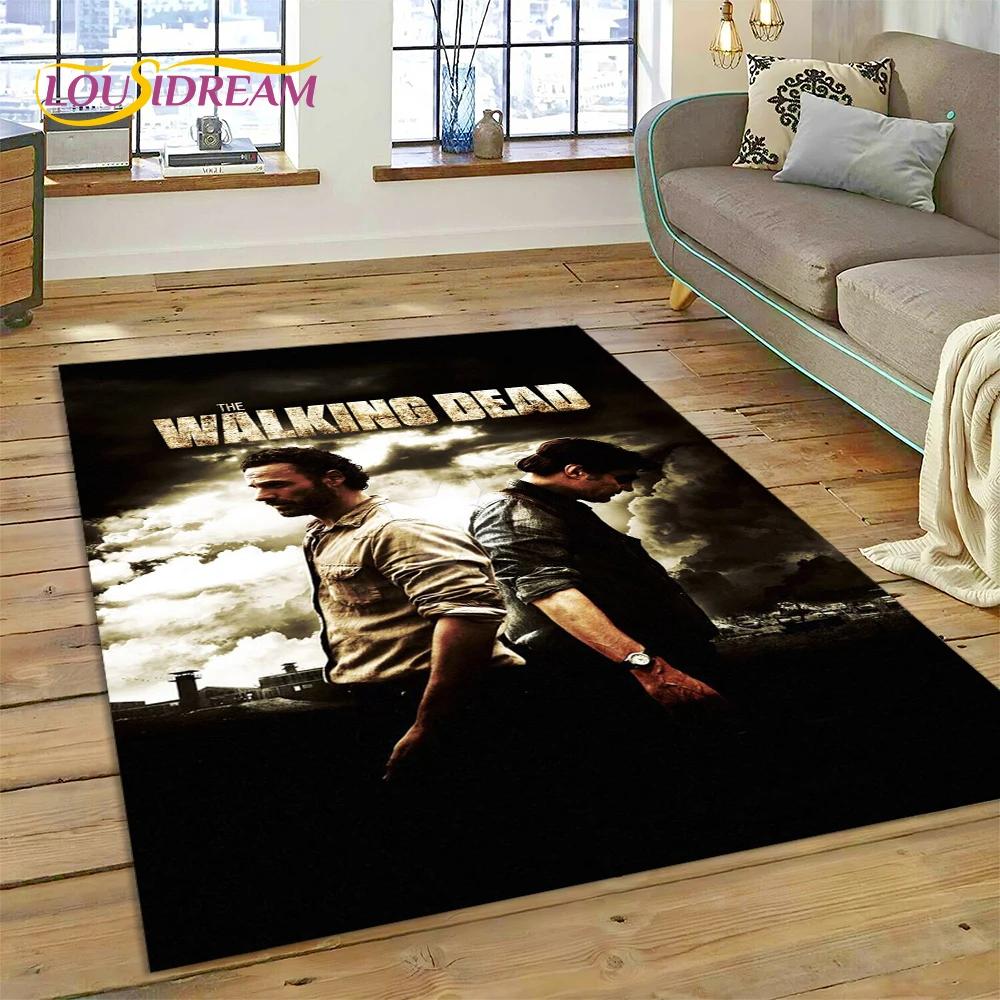 3D The Walking Dead Lincoln TWD TV Teppich für Wohnzimmer Schlafzimmer Heimdeko, Bodenmatte Rutschfest Dekoration für Sofa Fußmatte