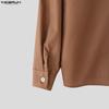 INCERUN Oversized Men Lapel Neck Long Sleeve Striped Print Buttons Up Casual Shirts