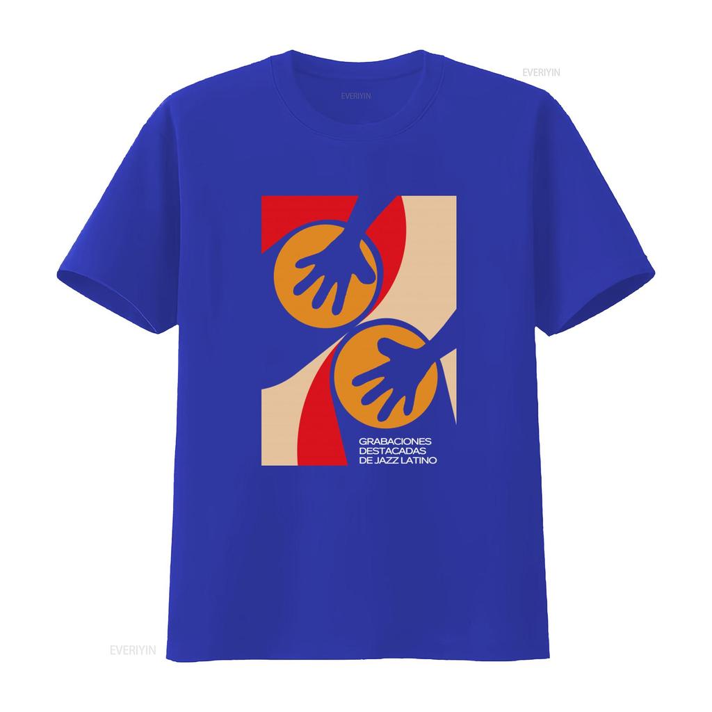 Bongo Conga Trommeln T-Shirt Latin Jazz Musiker Hipster Stylischer Print für Musikliebhaber vintage Gewaschene Mode Vielseitige Grafik