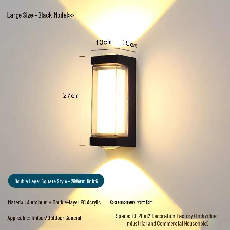 Waterproof LED Outdoor Wall Lamp - Super Bright for Hallway, Stairs, Courtyard, Balcony, Bathroom Entrance