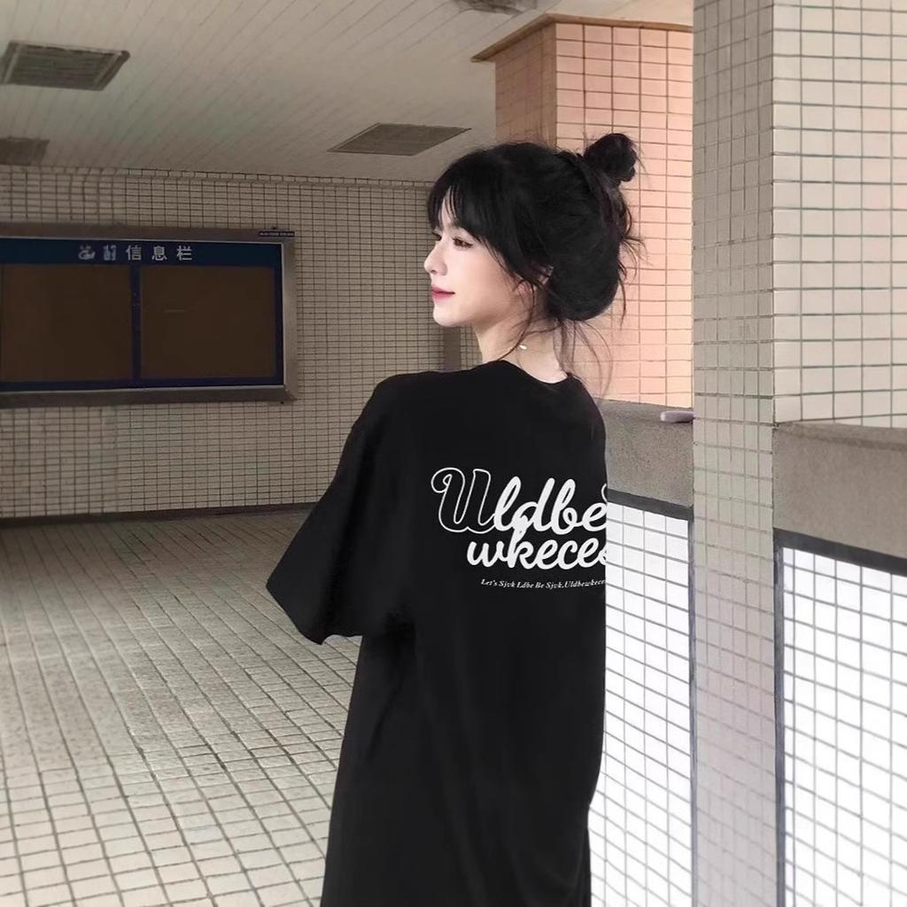 Summer new Hong Kong style letter printing trendy brand cotton short-sleeved T-shirt loose and versatile casual couple top girl