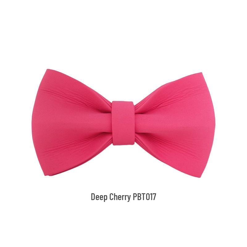 PLATTCO Premium Double-Layer Handcrafted Dog Collar with Deep Cherry Bow Tie PBT017 XS