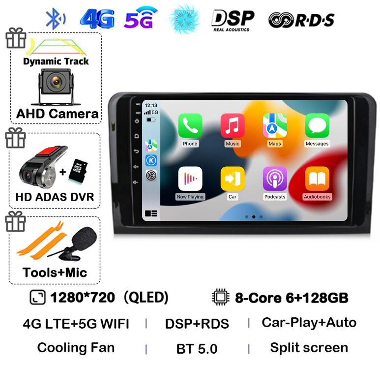 Android 14 Auto CarPlay Car Radio For Mercedes Benz W164 ML GL 2005 - 2012 GPS Multimedia Video Player Stereo 2Din DVD Head Unit