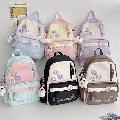 Niedlicher Cartoon-Nylon-Rucksack, Schultasche, multifunktionale Puppenhandtasche mit großer Kapazität, Laptoptasche für Schüler
