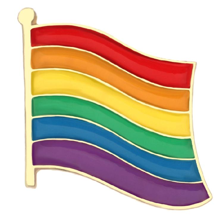 Colorful Rainbow Pins Fashion Badges Rectangular Shape Brooch Alloy Texture Perfect for Backpacks Hats and Clothing