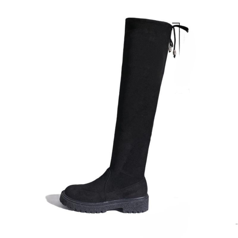Mid Heels Women Long Boots Designer Suede Comfortable Shoes 2025 Winter New Snow Knee Boots Elegant Pumps Zapatillas De Mujer